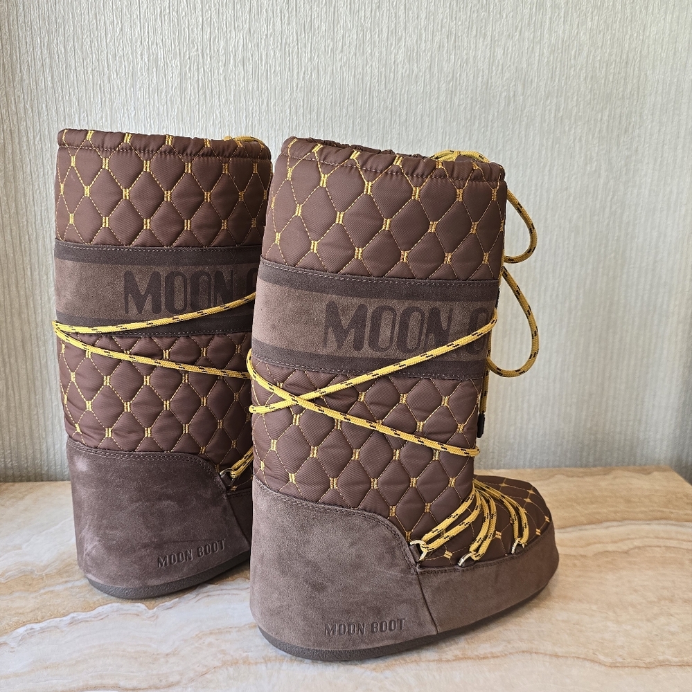 Moon Boot Icon suede quilted snow boots Brown Moon Boots Quilted Moon Boot Quilt - Picture 13 of 16